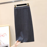 2026 Autumn Pure Color High-Waisted Hip Skirt Short Skirt After The Fork A Skirt Knitted Acetic Acid Skirt Woman
