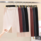 2026 Autumn Pure Color High-Waisted Hip Skirt Short Skirt After The Fork A Skirt Knitted Acetic Acid Skirt Woman