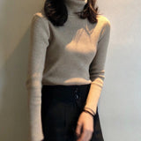 Spring And Autumn Blouse New Korean Version Of The Slime With High-Necked Long-Sleeved Bottom Shirt Thin Sweater Knitted Sweater Tide