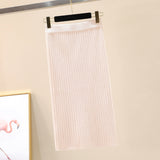 2026 Autumn Pure Color High-Waisted Hip Skirt Short Skirt After The Fork A Skirt Knitted Acetic Acid Skirt Woman