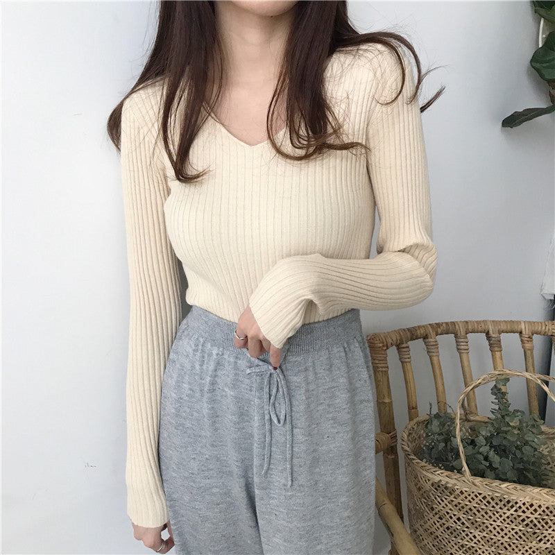 2025 New Knitwear In The Knit Shirt Autumn And Winter Jacket Thick Tight Height Collar Sweater Women's Bottom Shirt