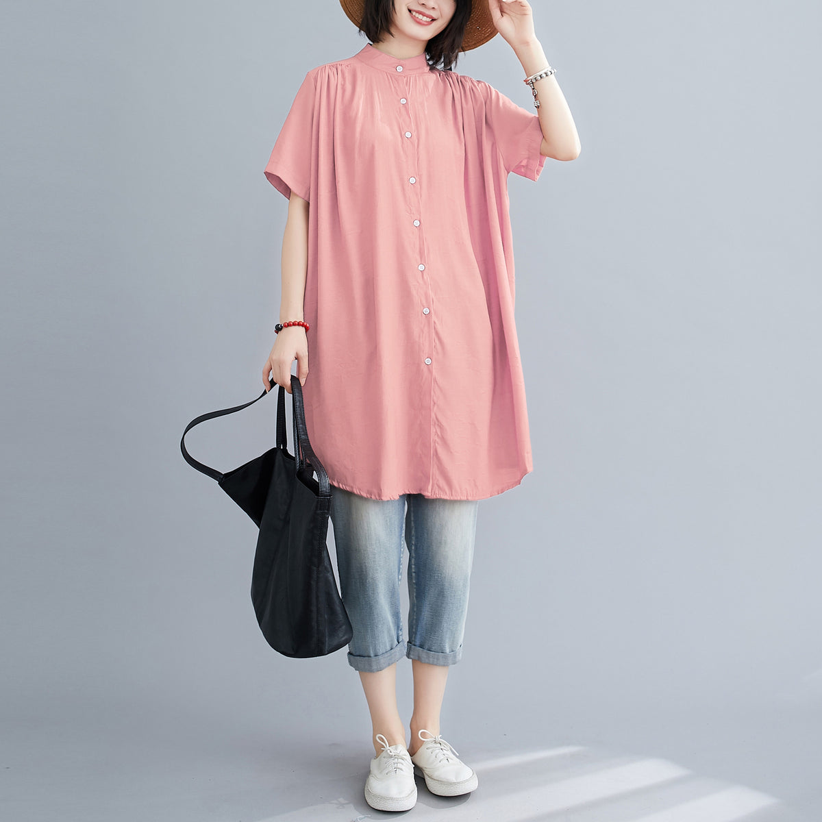 Net Color Temperament Shirt Fat Large Size Women's Clothing Long Coat Short Sleeve Buckle Collar Irregular Sunscreen