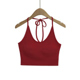 Short With Chest Pad Hanging Neck Sling Vest Hot Girl Pure Want To Practice Yoga Movement Hottie Top