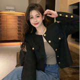 2026 Spring And Autumn New Short Small Fragrant Coat Female High-Grade French Fried Street Temperament Button-On-Up Dress Woman