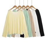 Loose Lazy Long Sleeve Sunscreen Fitness T-Shirt Languid Back Cross Top Yoga Clothes Thin Sweatshirt Shirt Women