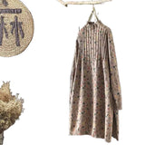 Vintage Print Half-High-Neck Sweater Skirt 2026 Autumn Long Loose Large-Size Cotton Thread Bottom Knitted Shirt