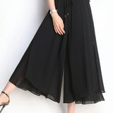 2026 New Japanese And Korean Skirt Women High-Waist Summer Fashion Slim Feeling Nine-Point Chiffon Broad Leggings