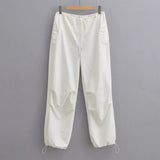 Trend-Setter Loose Workwear Trousers Women's In Blogger Street To Relax The Waist Thin Paper Bag Trousers Wide Leg Trousers
