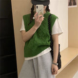 KANING Milk Gentle Round-Neck Sweater Vest 2026 Korean Version Of Loose Soft Knitted Vest Woman