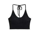 Short With Chest Pad Hanging Neck Sling Vest Hot Girl Pure Want To Practice Yoga Movement Hottie Top