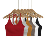 Short With Chest Pad Hanging Neck Sling Vest Hot Girl Pure Want To Practice Yoga Movement Hottie Top