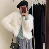 KANING Small Fragrant Wind Imitation Water Velvet Knitted Jacket Women 2026 Autumn And Winter New French High-End Sweater Cardigan