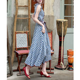 Vintage Sleeveless Lattice Dress Women 2026 New Summer Waist Thin French Dress