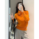 KANING Korean Irregular Collar Thicken Knitted Shirt 2026 Autumn And Winter New Design Sense Lazy Jacket Sweater
