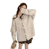 KANING Hooded Knitted Cardigan Women's New Languile Wind Solid-Colored Sweater Jacket In Autumn 2026