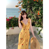 2026 New French Seaside Holiday Sling Dress Women Summer Super Fairy High-End Fishtail Dress