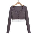 Spice Girls Blogger Summer Loose Sticker V Collar Blouse Long Sleeve Short-Sleeved T-Shirt