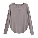 Hottie Autumn Pure Lust Wind Thin Languid Loose Curved Hem Sunscreen T-Shirt