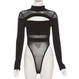 Sexy Hottie Hollow Mesh Yarn Women's Summer Design Sense Slimming Short Top
