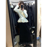 KANING Red Bright Silk Small Fragrant Wind Waist Sweater 2026 Spring New Lazy French Knitted Open Shirt