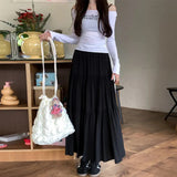 Half-Dress Girl Spring Summer 2025 New Thin A-Character Dress Small Man Swings Half-Dress Skirt Long Falling Feeling