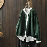 High-End Knitted Cardigan Coat Women's Autumn Dress New Retro Art Relaxed Leisure Long-Sleeved Sweater Coat