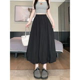 Summer New Long Dress Women's High-Waisted T-Girl Skirt Small White Half Dress Small Small Long Dress