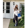 2025 Spring And Summer New Korean Irregularly Broken Flowers High Waist Half-Dress Women Thin Thin Thin Side Zipper Skirt