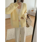 KANING Sweet And Gentle Knitted Cardigan 2026 Autumn New Women's Lazy Wind Loose Sweater Jacket