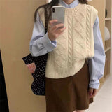 KANING Milk Gentle Round-Neck Sweater Vest 2026 Korean Version Of Loose Soft Knitted Vest Woman