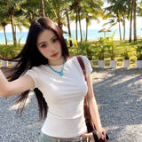 2026 New Gentle T-Shirt Girl Slimming Temperament Commuting Niche Design Sense Korean Women's Top