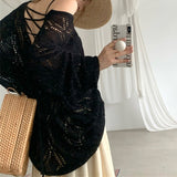White Knitted Jersey Women's Autumn Slings 2026 New Lazy Design Small Open-Out Backwear