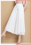 2026 New Japanese And Korean Skirt Women High-Waist Summer Fashion Slim Feeling Nine-Point Chiffon Broad Leggings