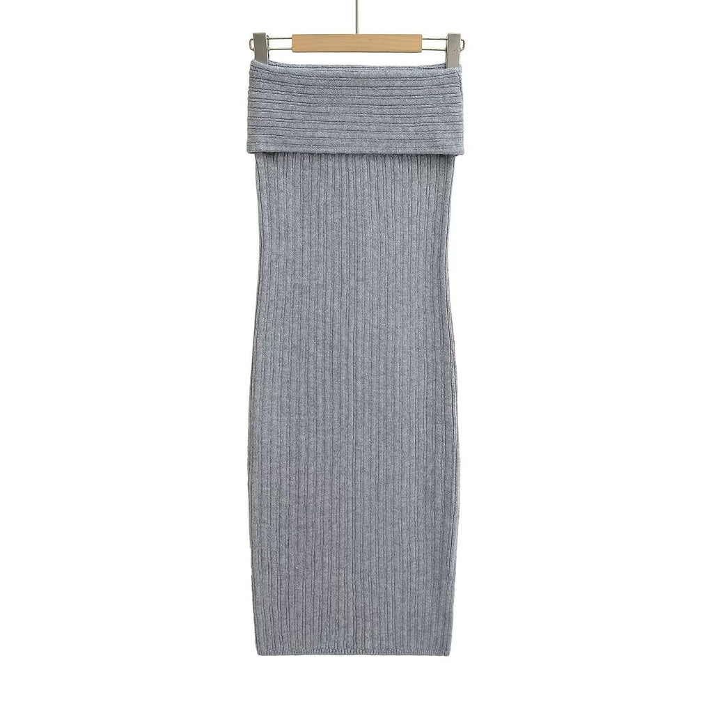 Temperament Gray Side Low-Waisted Woven Ass Skirt Simple Street Slimming Leisure Half Body Skirt Spring