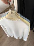 Super Good-Looking Wooden Ear With Velvet Knitted Jersey Women 2025 Autumn And Winter To Keep Warm And Pure Color Inside The Bottom Shirt Top