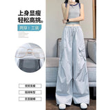 Workwear Women's 2025 New Summer Thin High-Waisted Loose Thin Leisure Sports Climbing Trousers #2232