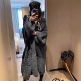 KANING Korean Languid T-Shirt In The Lazy Wind 2026 Autumn Dress New Women's Knee Sweater Long Coat