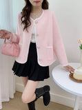 Kaning French Small Fragrant White Knitted Cardigan Women's Autumn 2026 Winter Women's Candy-Colored Sweater Jacket