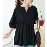 Han Single Lotte Southeast Asia Large-Size Blouse Lace Jersey Bottom Sleeve Loose Type