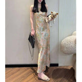 2026 Summer New Exquisite National Style Sling Dress Elegant Sleeveless Print Dress Thin One Dress