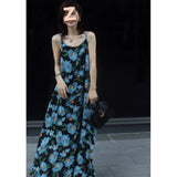 2026 New French Seaside Resort Dress Texture High-Grade Blue Color Sleeveless Sleeveless Dress Women's Summer