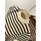Half-High-Necked Striped Knitted Flying Sleeves To Fix The Little Shirt Girl's Short-Sleeved Bottom Shirt