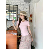 French Fragile Chiffon Half-Summer High-Rise Design Small Fishtail Dress