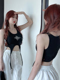 Sexy Babes Sling Vest Women's Summer Dress New Short-Term Repair Umbilly Inside U-Neck High-Rise Top