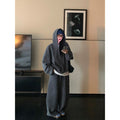 Autumn Plus-Size Sleky Casual Sports Suit Women's Broad Leg Trousers Thin Sweater Two Sets