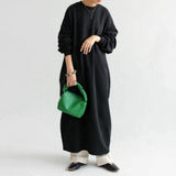 Lazy Wind Showing Thin-Guard Dress Women 2026 Spring And Autumn New Loose Belly Over-Lade Dress Woman