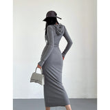 Pure Autumn And Winter Dress Femininity Bag Over The Knee Dress Babes Hooded Long Sleeves Long Skirt