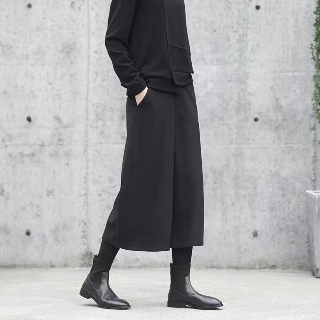 Wool Wide Leg Pants Women Autumn And Winter New Nine-Point Original Design Hairy Pants Loose Fashion Thin Temperament Skirts