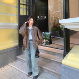 Fashion 2025 Autumn Maid Style Private Clothes Geek Synthetic Leather Suit Collar Body Type Of Women's Leather