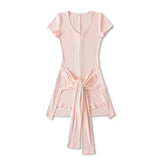 Spring And Summer Niche Hottie Waist Strap Two Sets Of One-Piece Women Solid Color Repair T-Shirt Short Sleeves